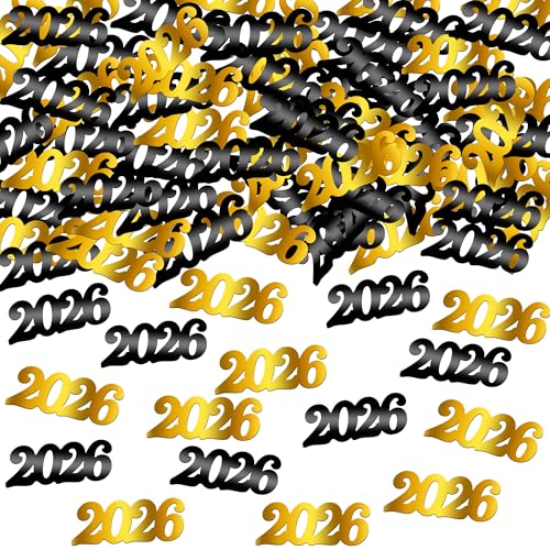 Image of KatchOn, Shiny Black and Gold 2026 Graduation Confetti - Pack of 500 | Graduation 2026 Confetti | Black and Gold Graduation Decorations for 2026 Graduation Decorations, Confetti for Graduation Decor