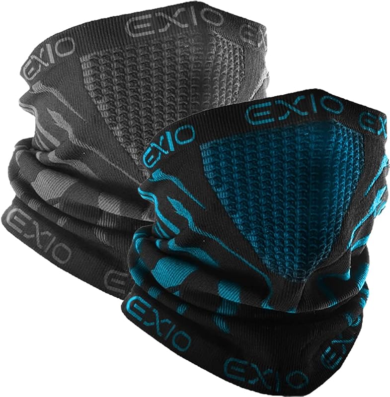 EXIO Winter Neck Warmer Gaiter/Balaclava (1Pack or 2Pack) - Windproof Face Mask for Ski, Snowboard