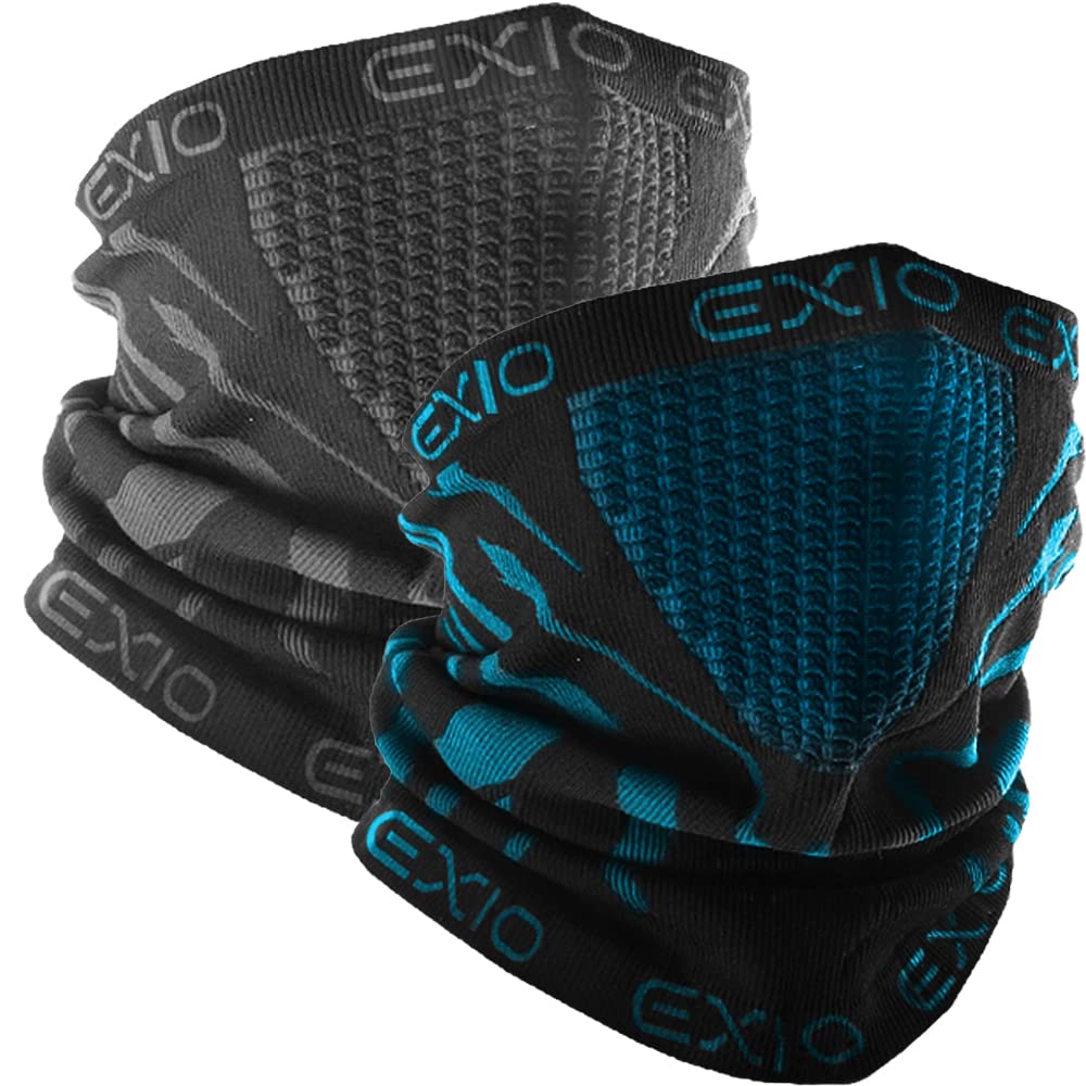 EXIO Winter Neck Warmer Gaiter/Balaclava (1Pack or 2Pack) - Windproof Face Mask for Ski, Snowboard