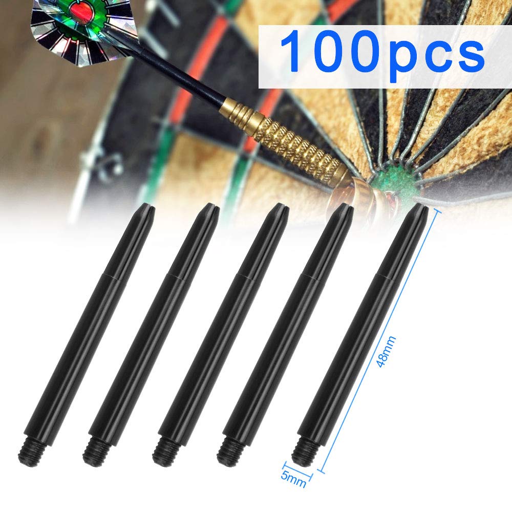 12 Stück Dartschäfte Aus Aluminium – Schwarz, 50 Mm, Standardgewinde, Diamantmuster – Leicht, Stabil, Passend Für Steeldarts & Softdarts