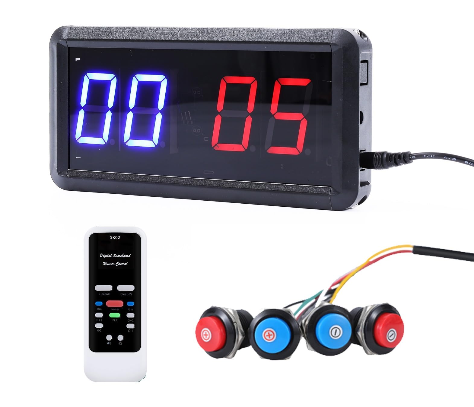 Ledbrigym Electronic Score Keeper Scoreboard with Remote for Cornhole Basketball Ping Pong Table Tennis Badminton Volleyball Baseball Billiard Squash Quiz Kids Electronic Digital Clock