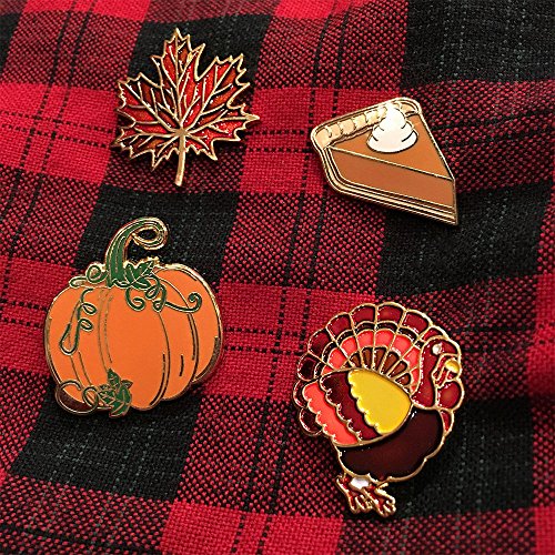 Pinmart Thanksgiving Pumpkin Pie Fall Autumn Leaf & Turkey Holiday Lapel Pin Set… #TOP6