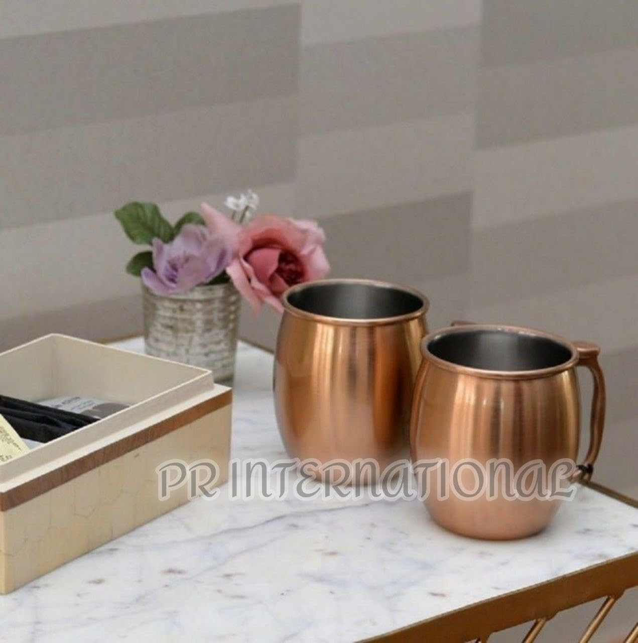 Tazza In Rame Puro SUPERSUN Rame Bicchieri Tazza Moscow Mule 4 Set Di Bicchieri Bicchieri Rame