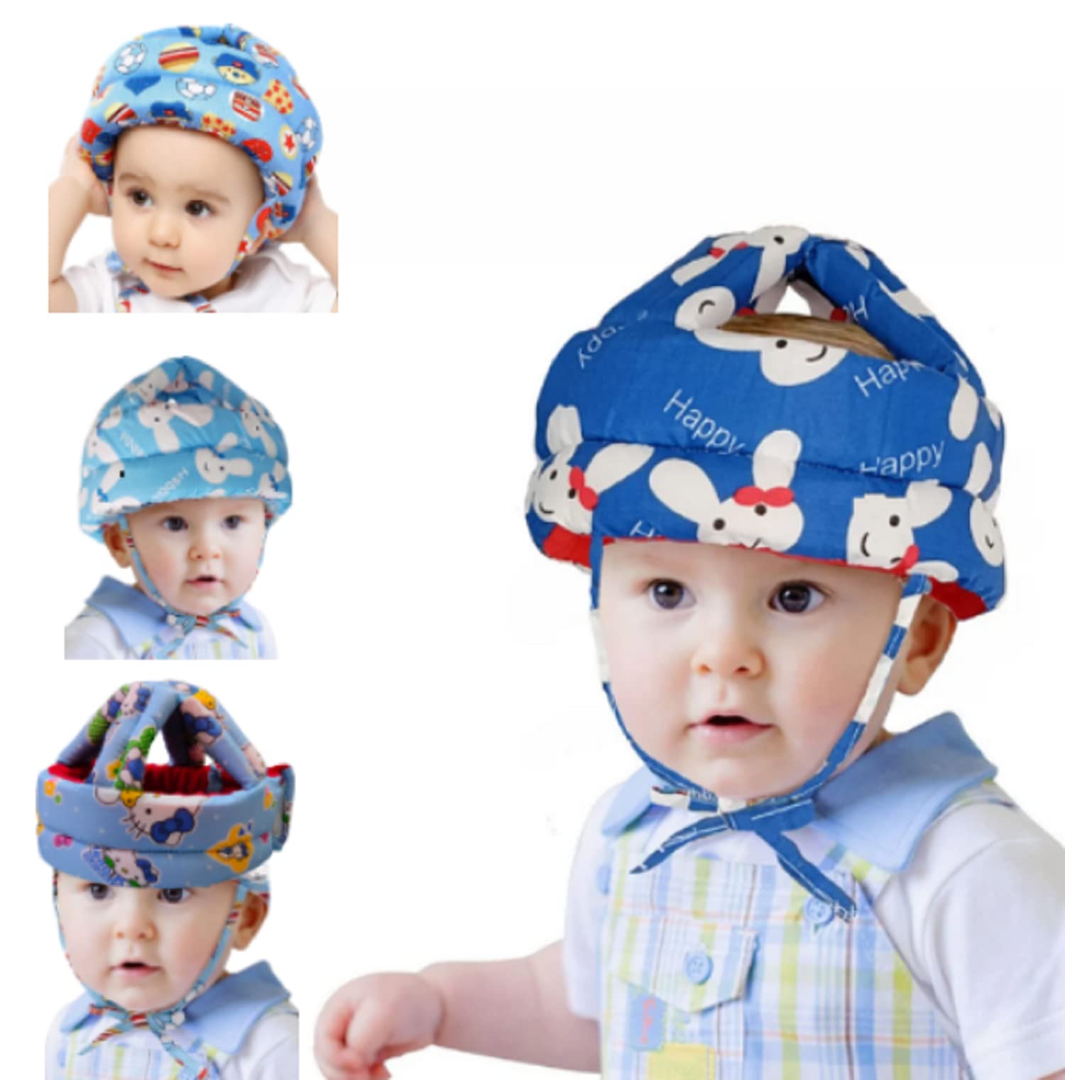 HUG PUPPY Baby Safety Helmet Infant Toddler Helmet,Baby Head Protector for Safety 6 to 18 Months Adjustable Protective Cap Child Safety Head Guard (Dark-Blue-Helmet-GML) - Image 2 thumbnail