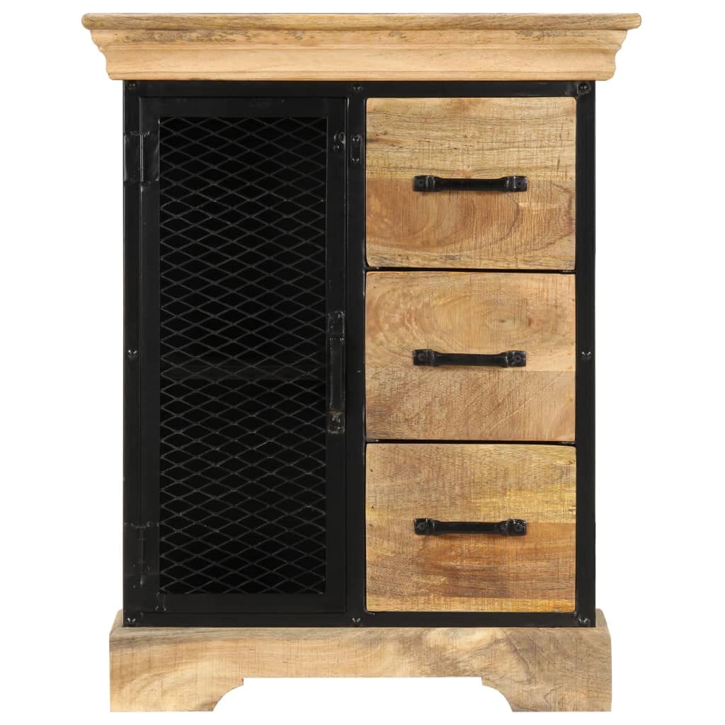 Kredens 60 x 30 x 75 cm z litego drewna mango, komoda na korytarz, szafka komodowa, szafka na pranie do sypialni