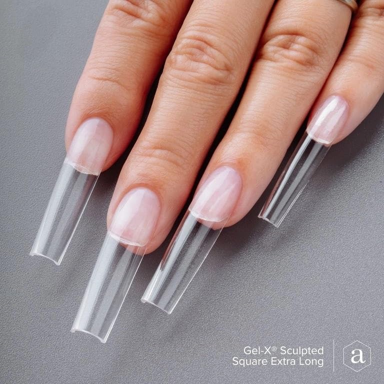 Apres Gel-X Sculpted Square Extra Long Box of Tips | Premium Quality, 14 Sizes 00-9 | Half-sizes Included, 420pcs