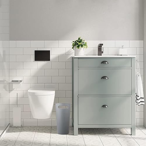 Miniatura 5 de Cesta de basura delgada de 3.2 galones de 12 litros para baño, papelera de oficina, contenedor de basura delgado con asas para espacios estrechos,