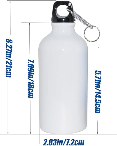 Miniatura 6 de TECHTONGDA 50 botellas de agua de aluminio de sublimación de 20.3 fl oz, botellas de agua deportivas, botellas recubiertas en blanco con bloqueo