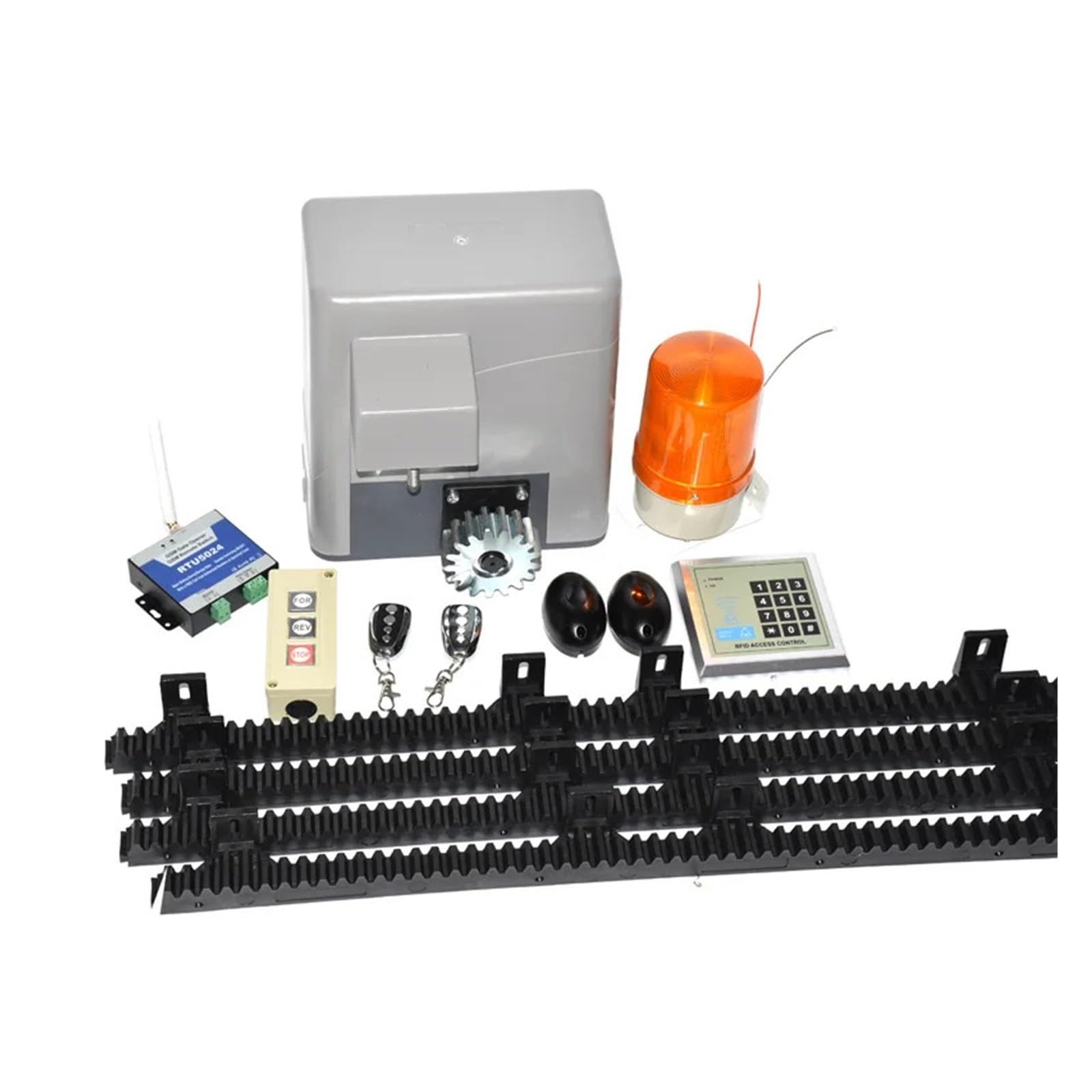 600kg/1300LBS Electric Sliding Door Opener 4M Rail Gate Opener Operator Sliding Door Kits Sliding Gate Remote Control Kit(Kit3)