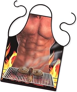 Swkangrd Delantal de cocina con diseño de musculatura, para barbacoa