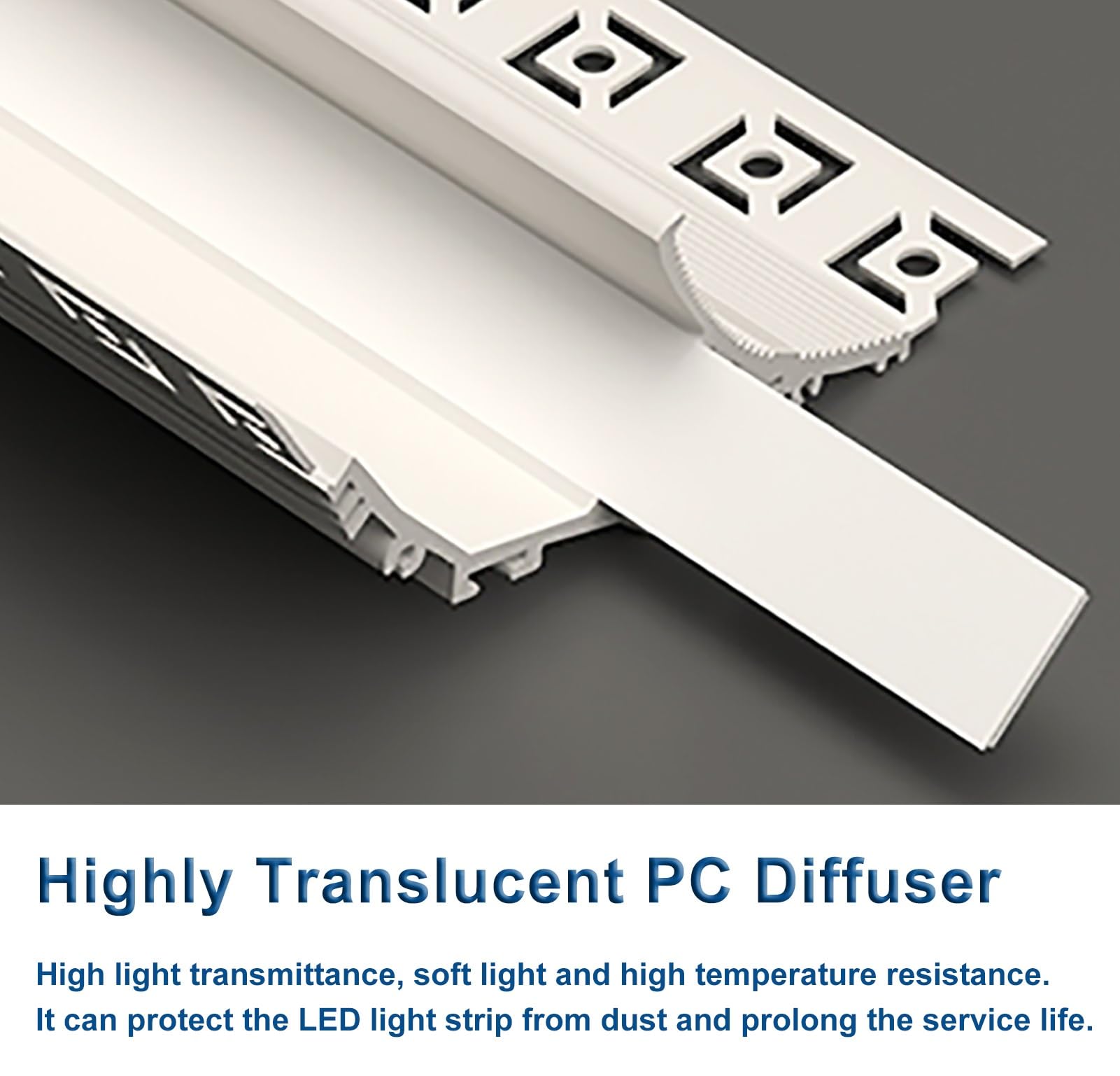 Upward Down Lighting Crown Molding White, Aluminum Cornice Moulding Trim with PC Diffuser Cover, Home Decor Ceiling Edge LED Channel Holder(1 m/3.3 ft)