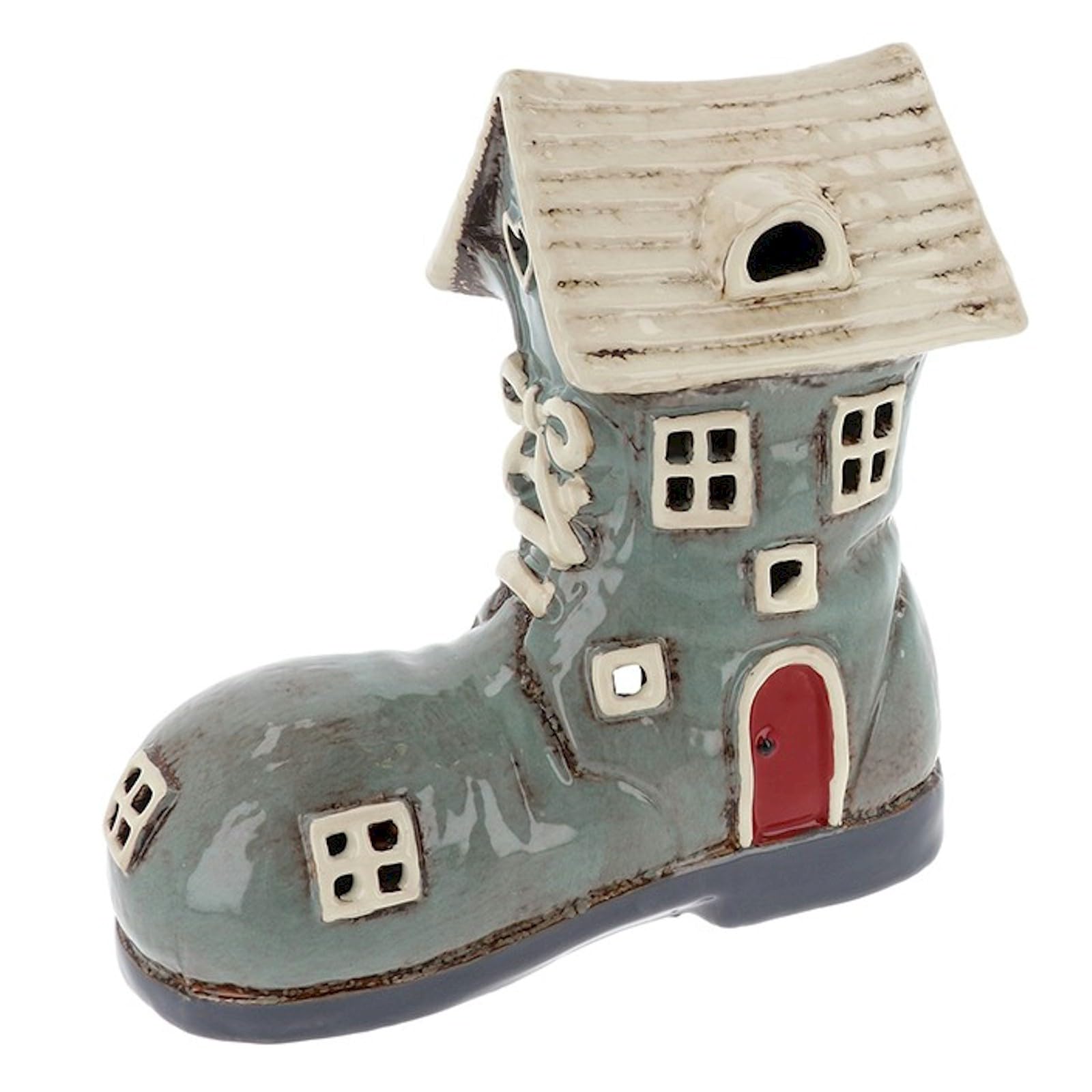 Village Pottery Grey Large Boot Tealight Holder