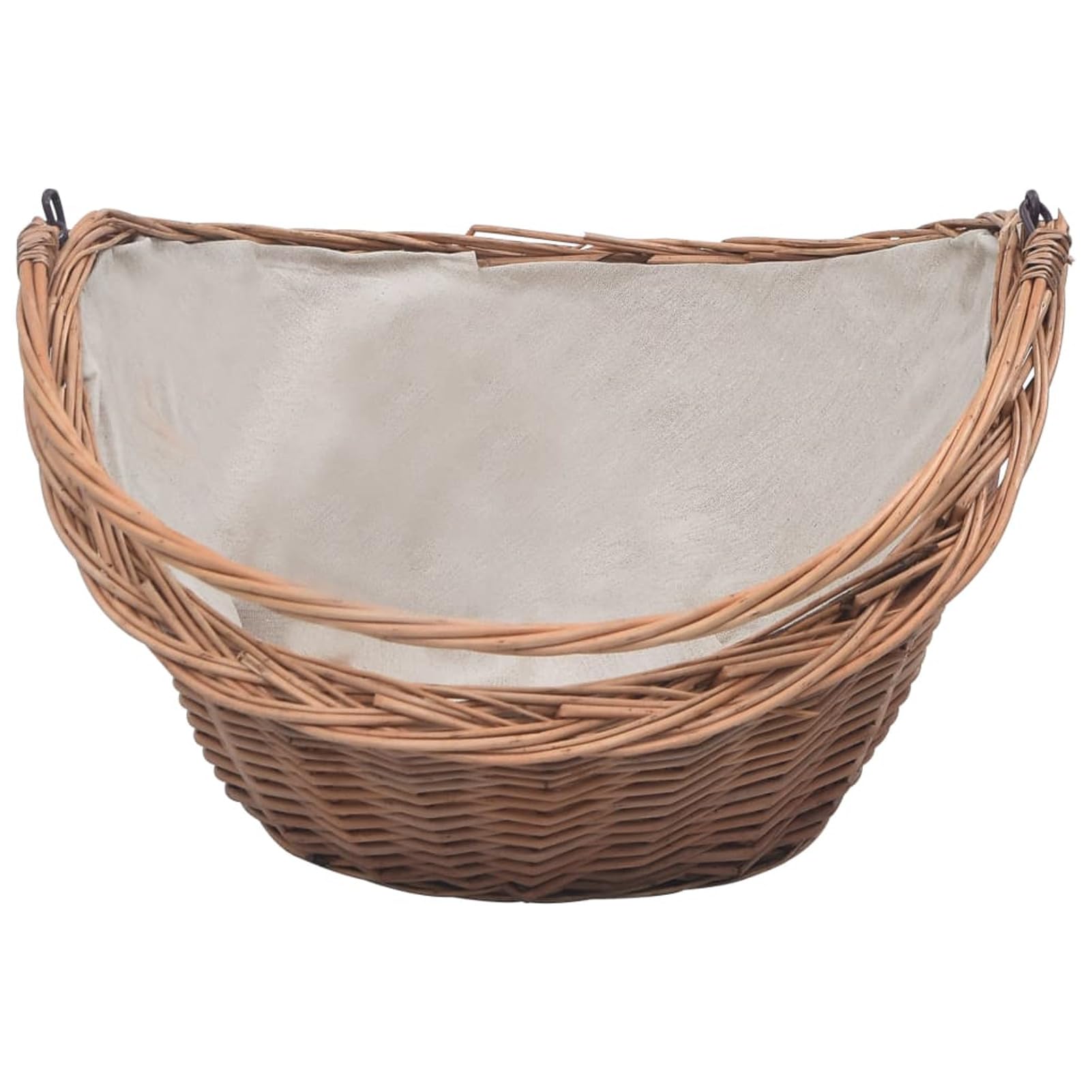 Homgoday Cesta Legna da Ardere con Manico 60x44x55 cm Naturale in Salice, Mobili per Casa Interno Esterno Soggiorno Camera da Letto