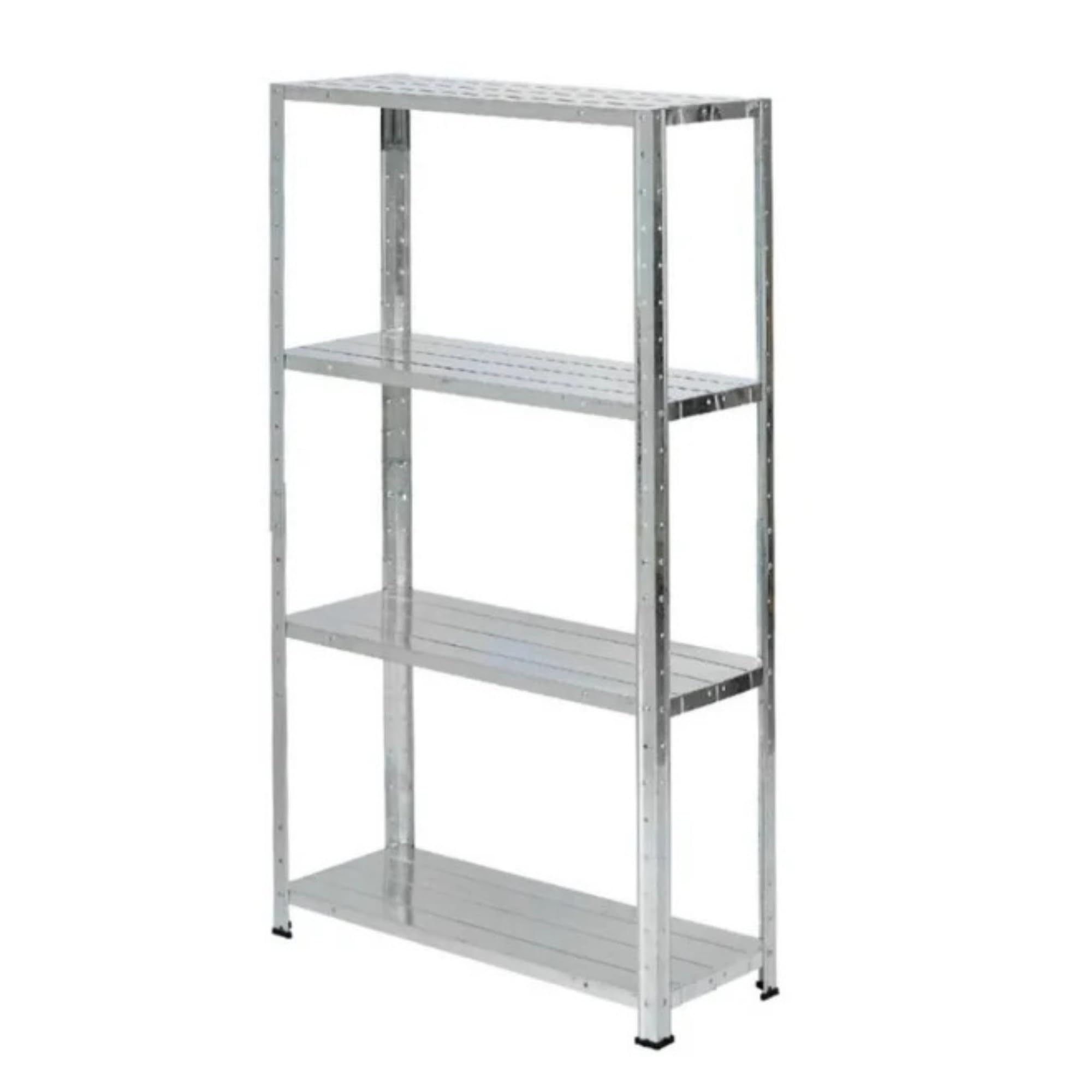 Kombo - Scaffale In Metallo 70X26X127 Cm – 4 Ripiani Regolabili, Montaggio A Incastro Senza Bulloni, Struttura Robusta Per Garage, Cantina, Magazzino - 4