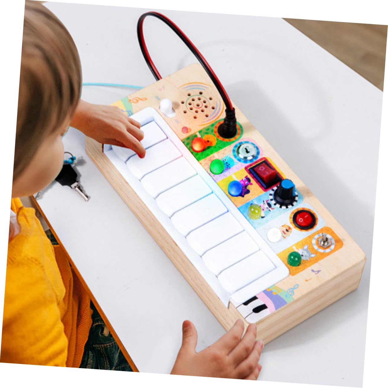 Juguete Musical LED Bordes Suaves y Seguro para para Niños de Madera Accesorio Ligero Adecuado para Aprender Música en Exteriores Aprender Música en Exteriores