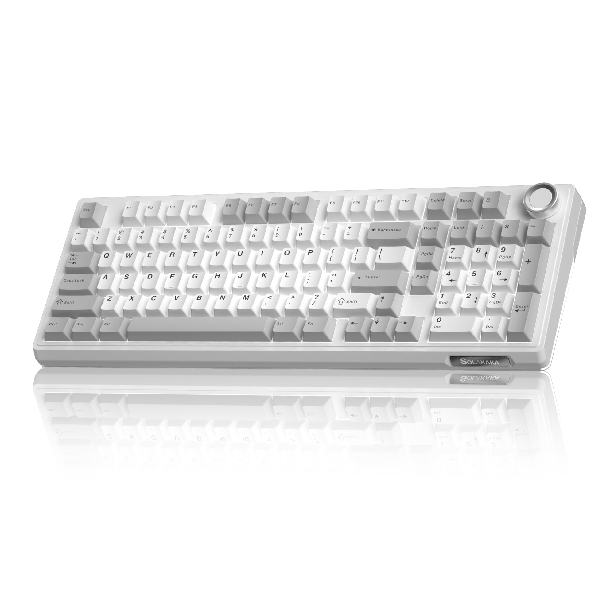 Photo 1 of SOLAKAKA KI99 Pro 96% Wireless Mechanical Keyboard, RGB Gaming Keyboard, Hot-Swappable Pre-Lubed Switches, Gasket Structure Creamy Keyboards (Graywhite, Silent Switch)