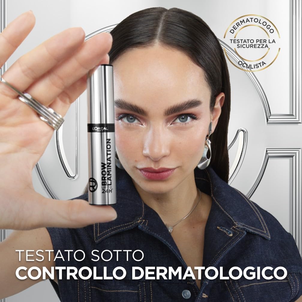 L'Oréal Paris, Gel Fissante Sopracciglia, Effetto Laminazione Professionale, Sopracciglia Sollevate e Più Piene Fino a 24h, Resistente al Sudore, Brow Lamination Infaillible, 30 g