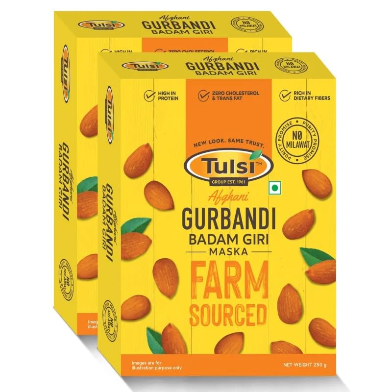 Tulsi Badam Giri Gurbandi Maska Giri 500g (250g x 2) | Gurbandi Almond | Healthy Nuts-image-40