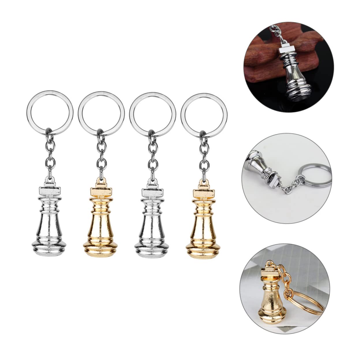 SHERCHPRY 8 portachiavi da appendere a forma di scacchi, regalo di compleanno, anello a catena, portachiavi a scacchi