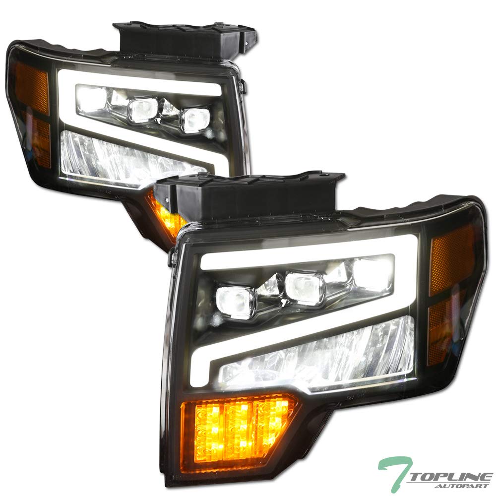 TLAPS Black Housing Full LED Sequential Tri Projector Headlights Signal Amber Reflector nb For 09-14