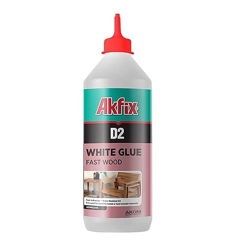 Akfix Botella de pegamento PVA blanco, adhesivo fuerte resistente al agua, pegamento de madera para carpintería, muebles, manualidades, reparación