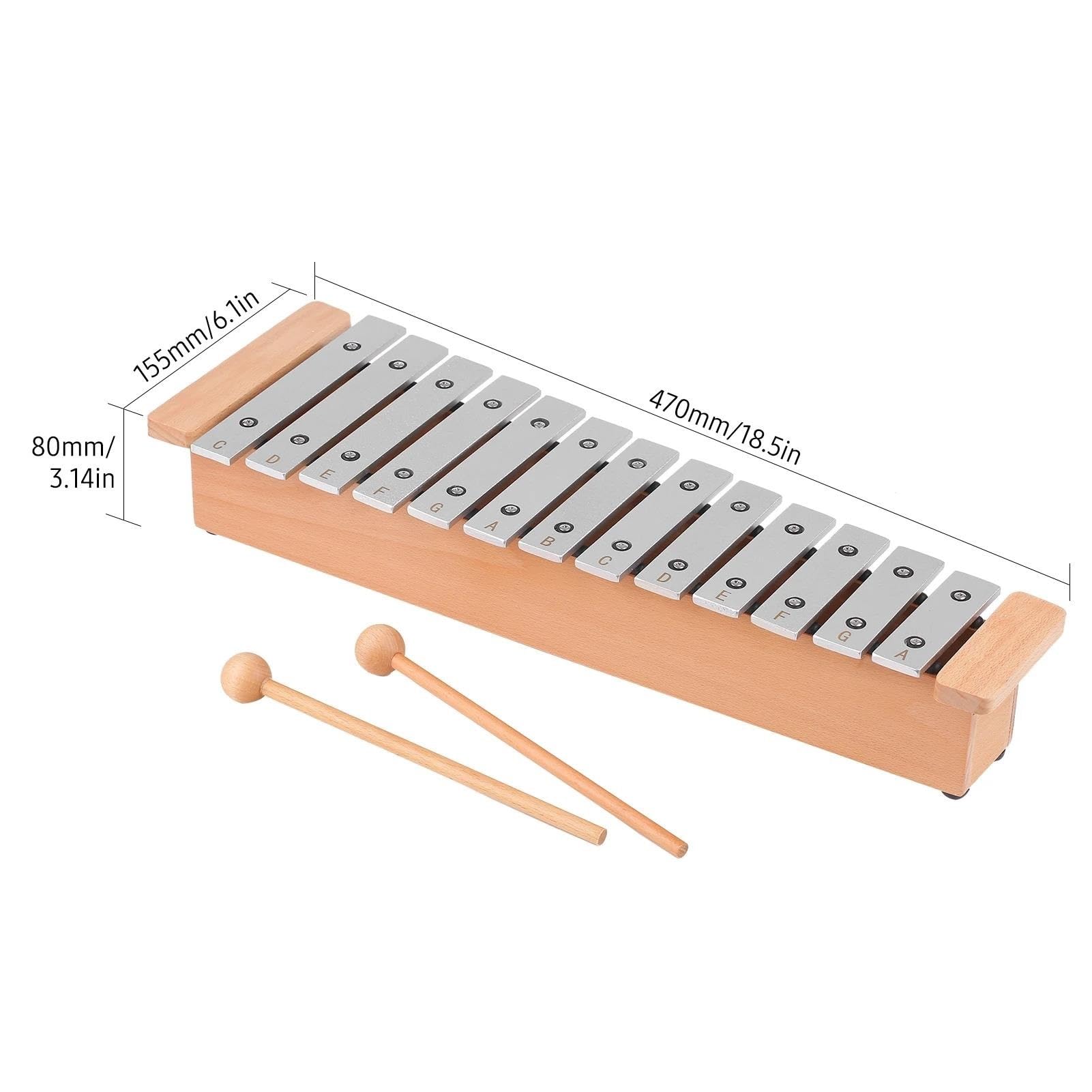 xilófono kit Xilófono De Piano Portátil De Aluminio Glockenspiel De 13 Notas Viene Con 2 Palos De Madera