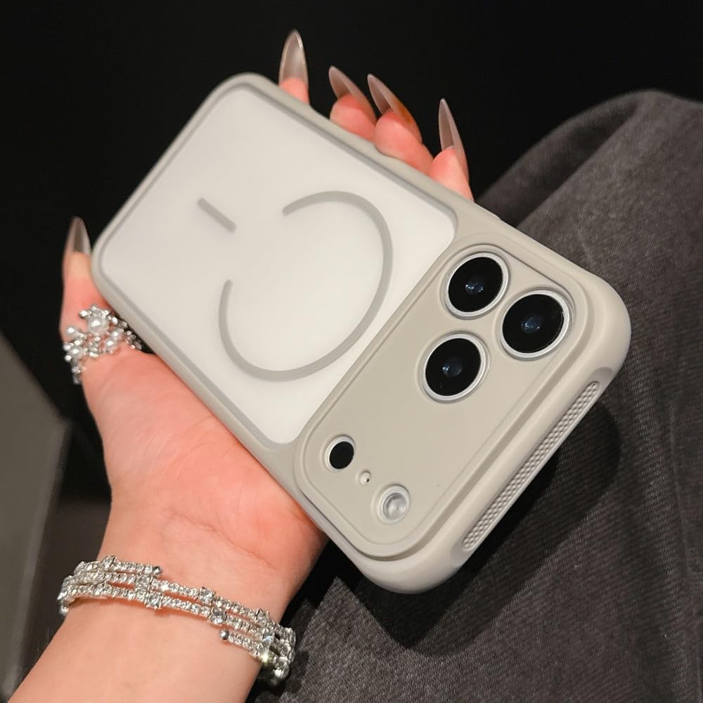 Funda magnética Transparente para iPhone 17 Air 16 15 14 Plus 13 12 11 17 Pro MAX con Carga inalámbrica y antigolpes, Color Gris, para iPhone 16 Pro