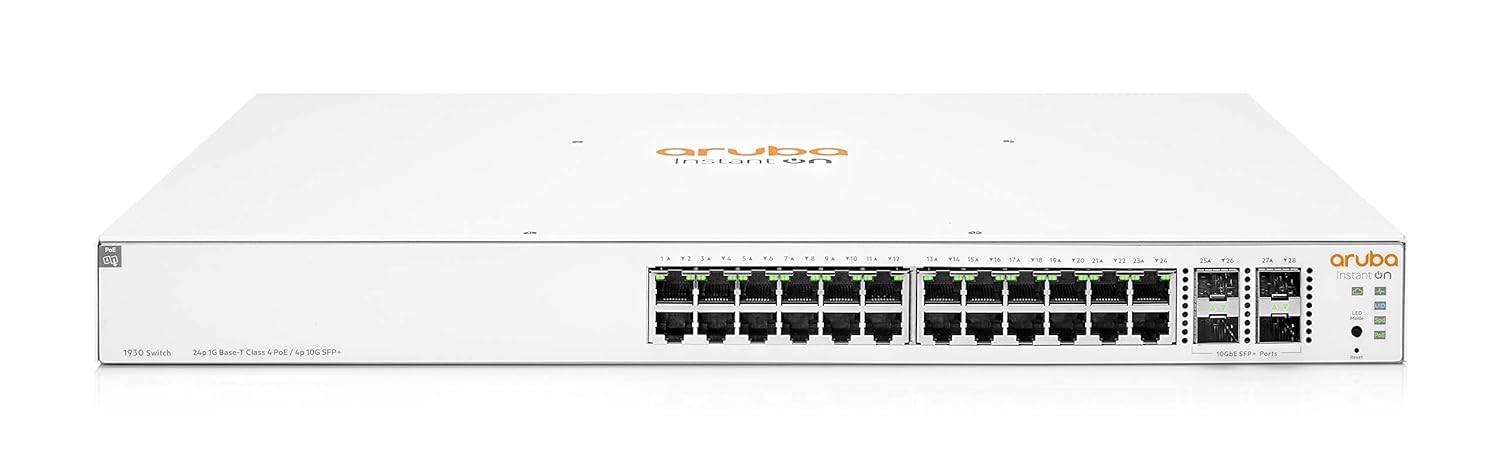 Discount 70% Aruba Instant On 1930 24-Port Gb Ethernet 24xGE PoE (195W), 4X 1G/10G SFP+, L2+ Smart Switch US Cord (JL683A#ABA)