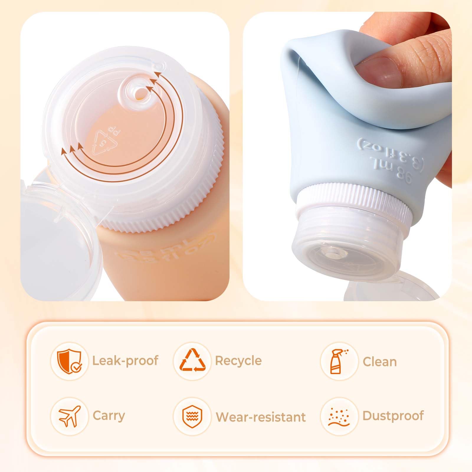 Diboniur Travel Bottles for Toiletries with Labels - Image 3