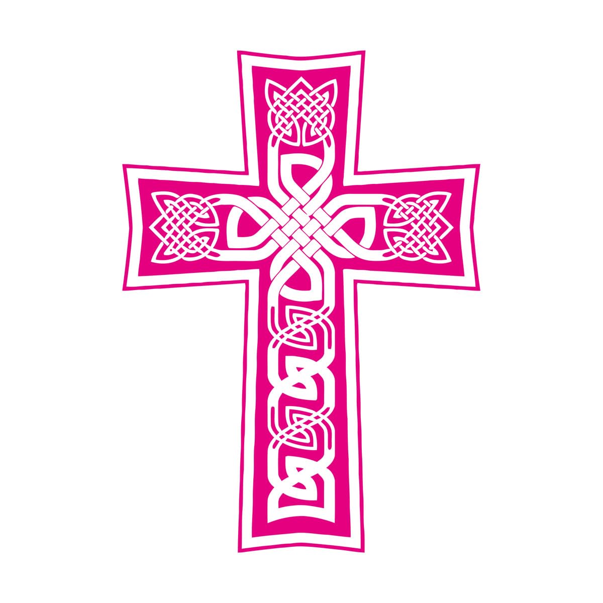 Wall Vinyl Sticker Decor Cross 54x75.6cm Waterproof Large Rosered