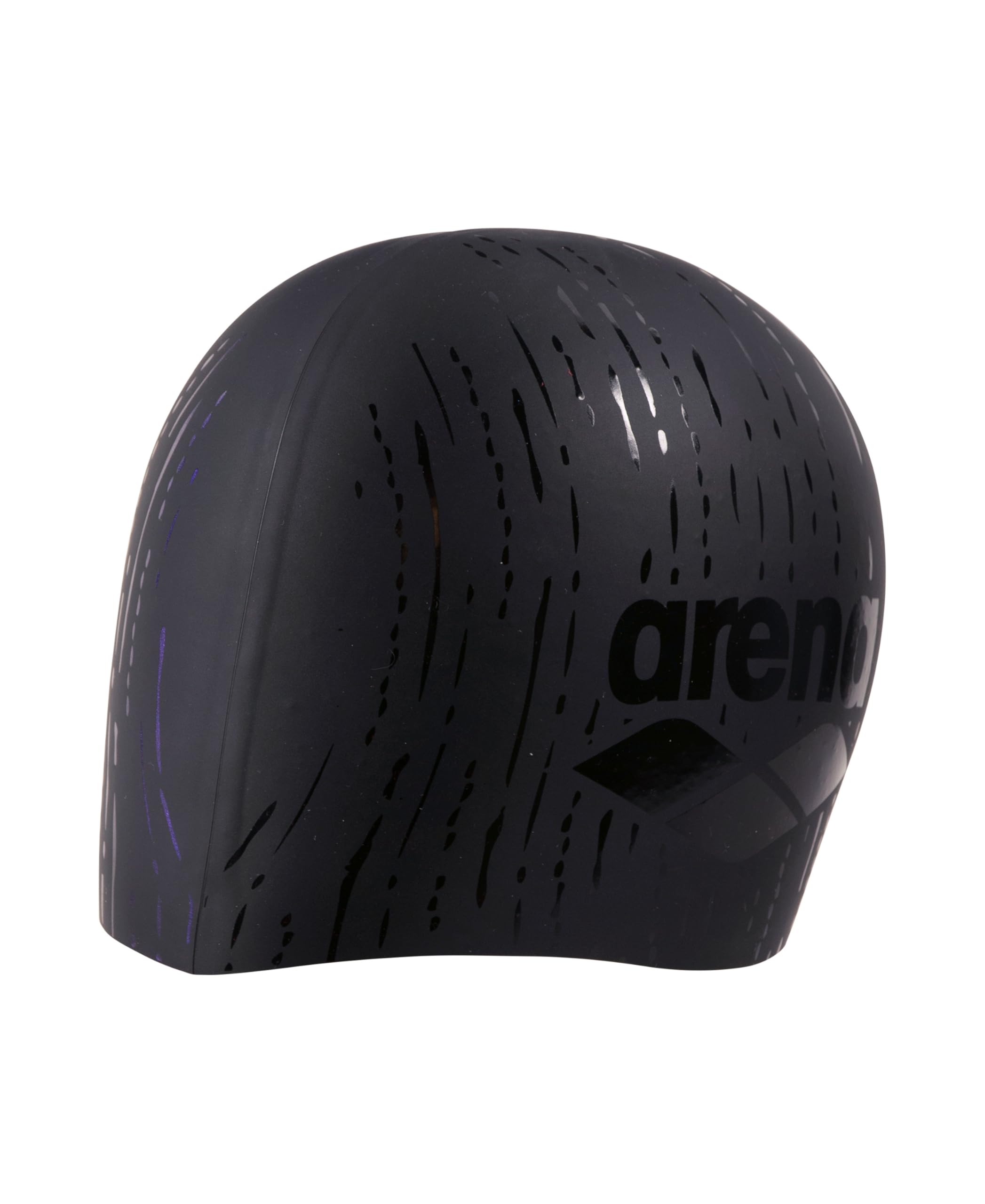 Arena swim cap stretchy pools lakes hair protection Black Silicone Swim Cap Arena Long Hair Silicone Swim Cap - Black White – Sylvia main image 4