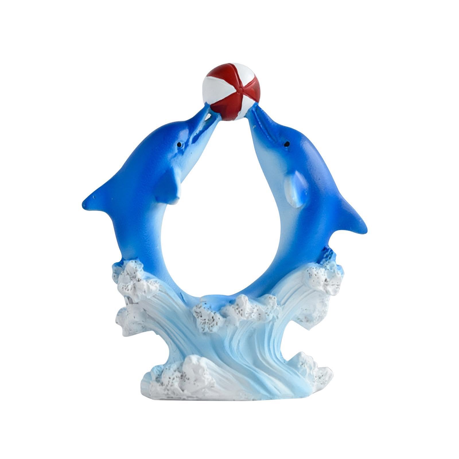 TWISAXC Dynamic Dolphin Sculpture For Unique Housewarming Gift Dolphin Statue Figurine Home Decor Wedding Party Which Is Strong, Blue, Style B