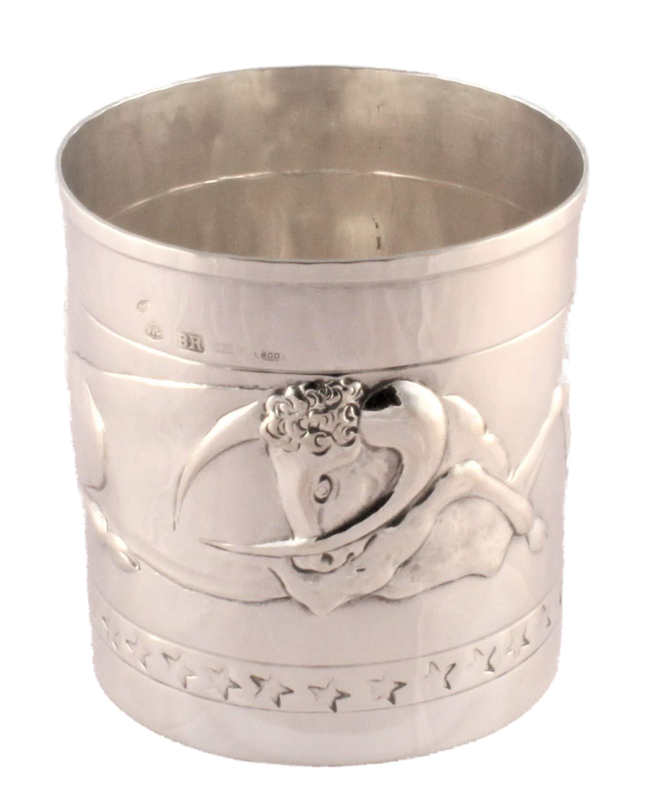Brandimarte Porta-penne in argento 800 con decorazione zodiacale Toro.