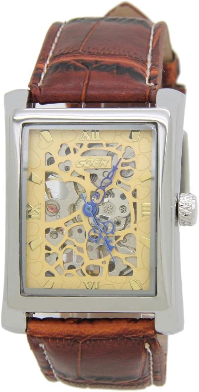 rectangular skeleton watch