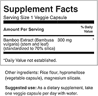 Vista 2 de Swanson Extracto de bambú para cabello y uñas Suplemento de sílice apoya colágeno 300 mg 60 cápsulas vegetales