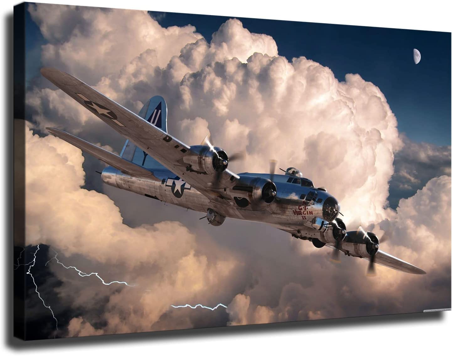 Panel Wall Art Aviation Aircraft Wall Art Army Decor Military Aircraft Vintage WWII Aircraft American Airlines Poster Spice Oversized Wall Art Poster Canvas Print Wall Art Modern Classroom Kitchen Bedroom Room Aesthetics Decoration Boys Women Gift Unframed and Framed (20x30inch-No Framed)