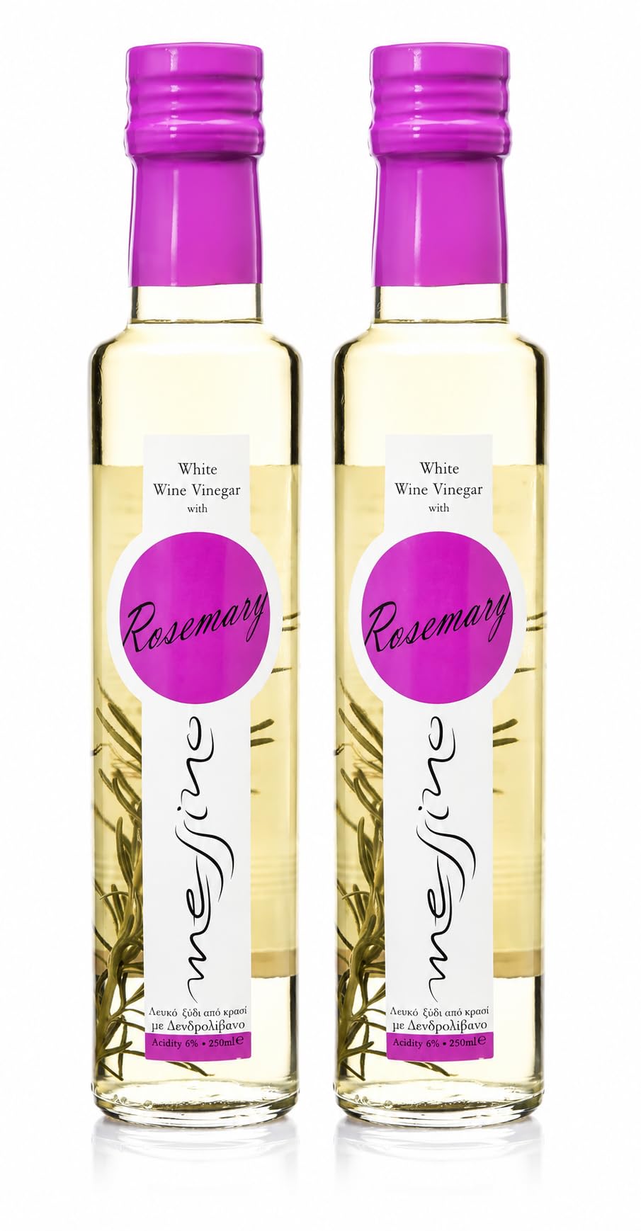 Messino Greek White Wine Vinegar with Rosemary – 2 x 250ml