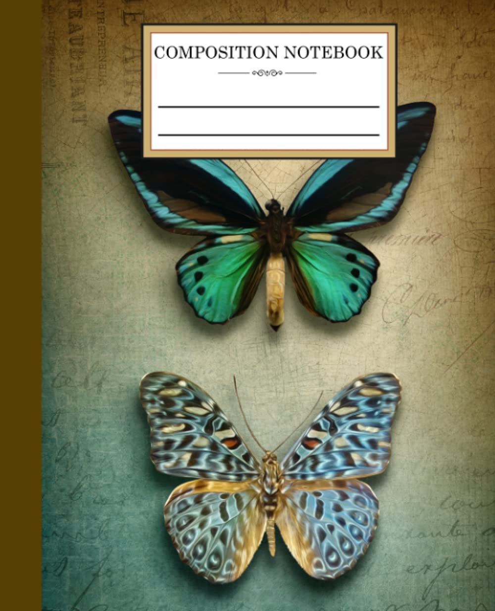 Composition Notebook: Beautiful Vintage Butterfly Illustration (Great for School, Students, Writing, or Gift): College Ruled, 120 pages (Vintage Composition Notebook)