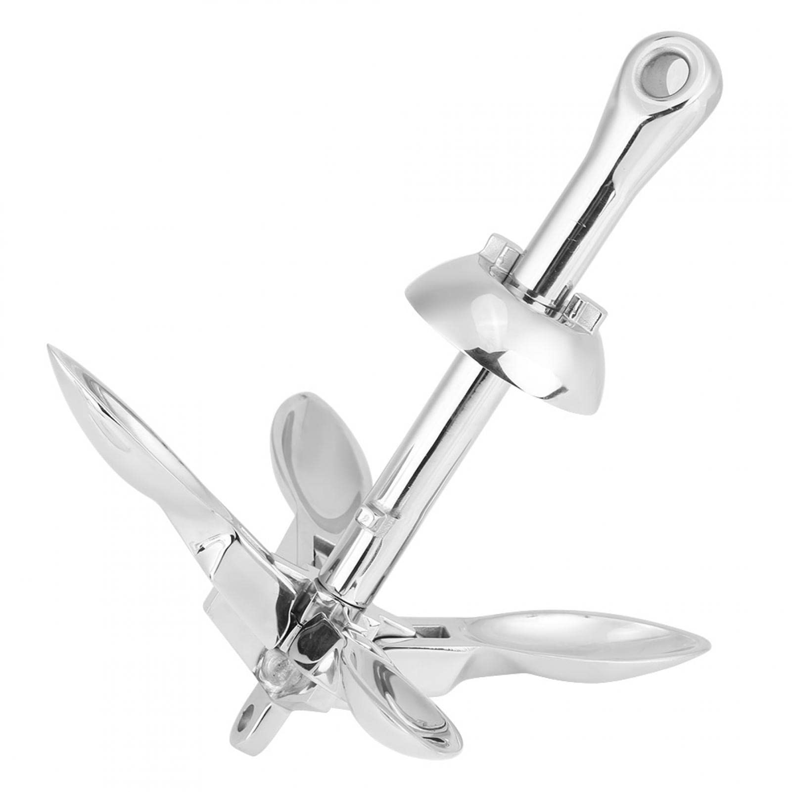 Ancora pieghevole per barca, 1pc Argento 0.7KG Ancoraggio pieghevole per barche in acciaio inossidabile con ancoraggio hardware adatto per yacht marini