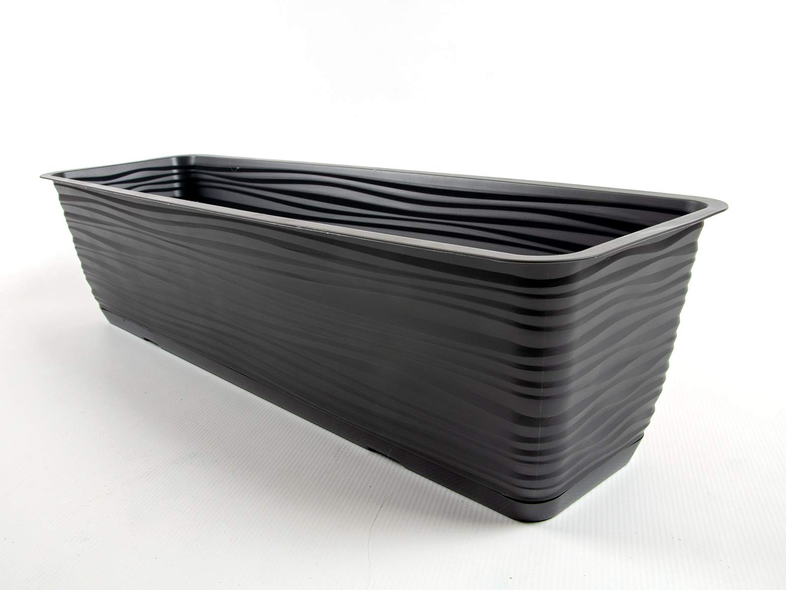 TOP TOOLS Fioriera Da Balcone Con Sottovaso Effetto 3D Sahara, Colore Bianco, Dimensioni 58,5x17x14,5 Cm, Resistente Ai Raggi UV, Prodotta In UE