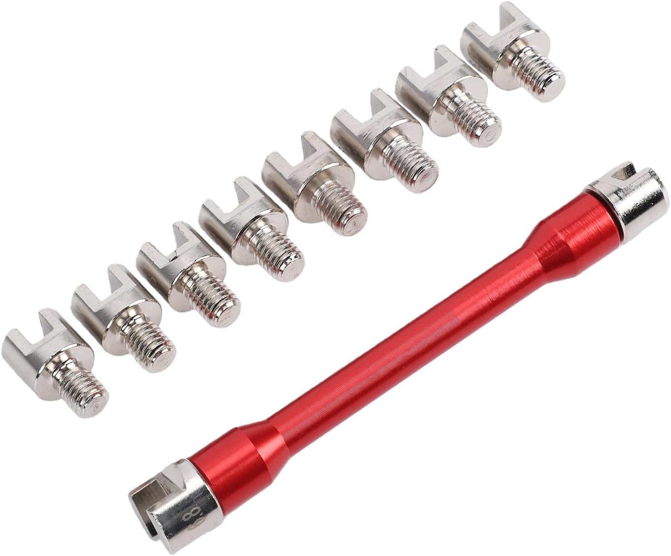 Fafeicy Motorcycle Spoke Wrench Set, High Hardness Spoke Spanner Repair Tool, 5.0-6.8mm 10-Piece Set for Motorbike Scooter Wheel Maintenance