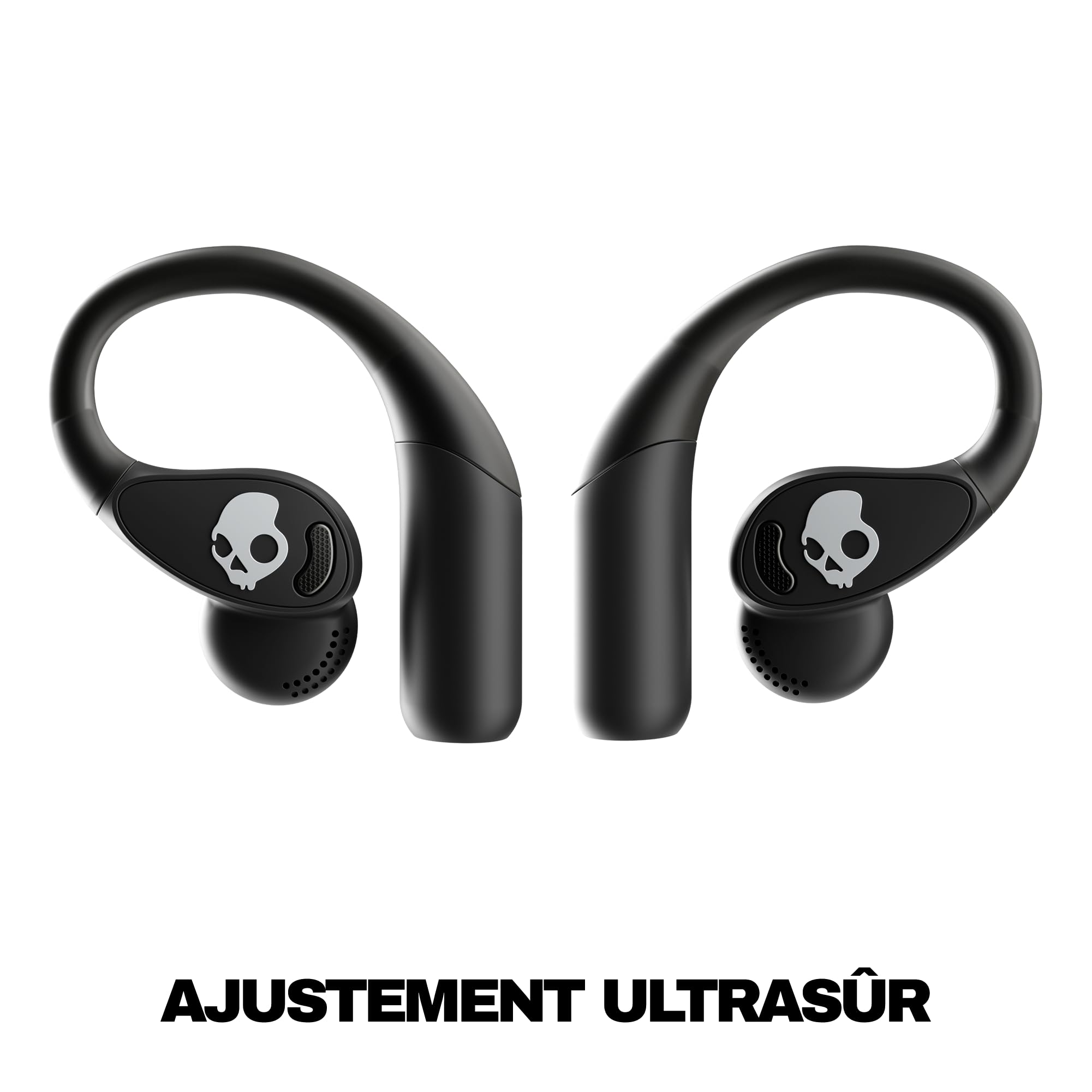 Skullcandy Push 540 Open Écouteurs Bluetooth Ouverts sans Fil, Casques, Résistants à la Sueur et l’Eau, 42 Heures d’Autonomie, Tour de Cou Amovible, Sécurisés - Noir