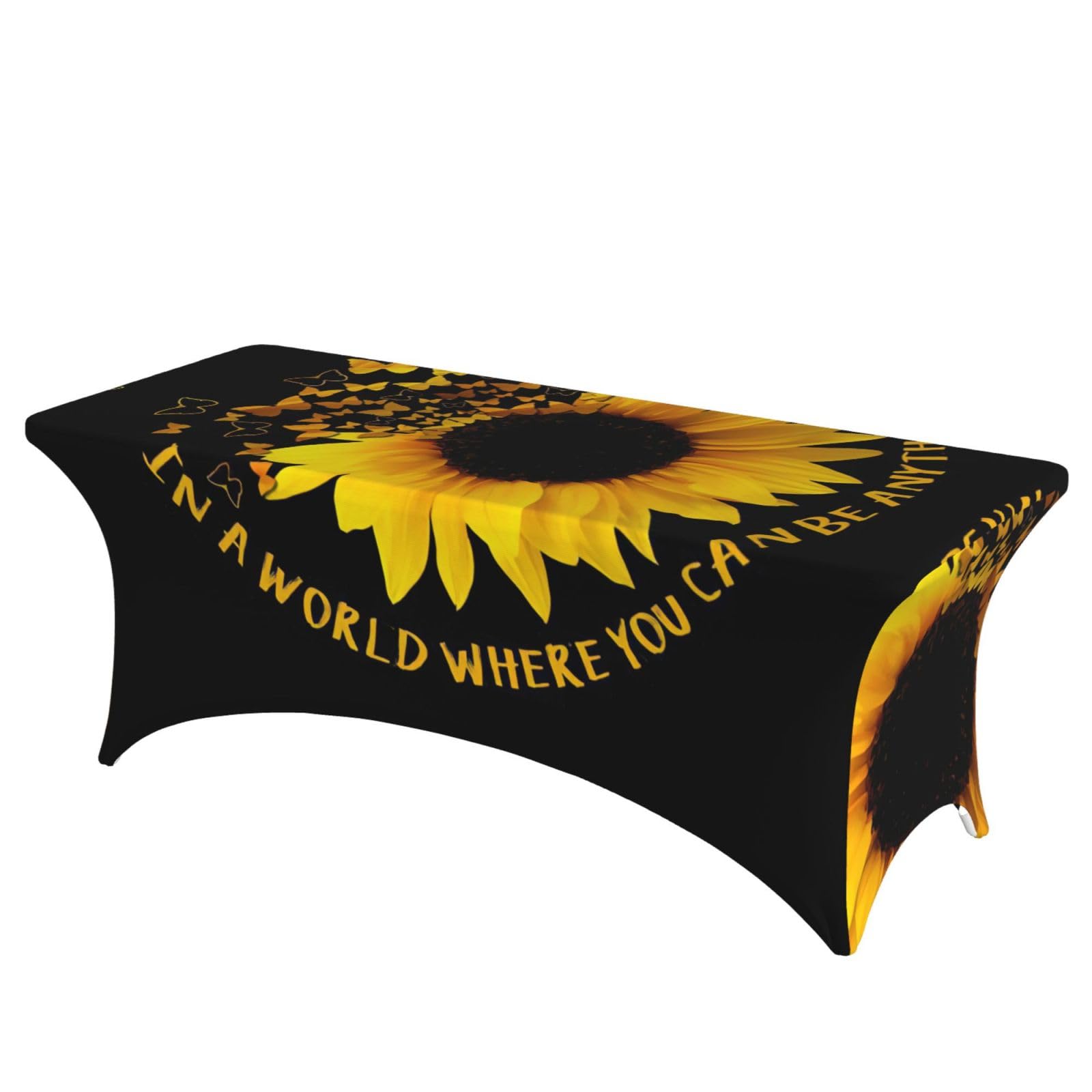Nappe de protection lavable en tissu stretch motif papillon pour table rectangulaire extensible
