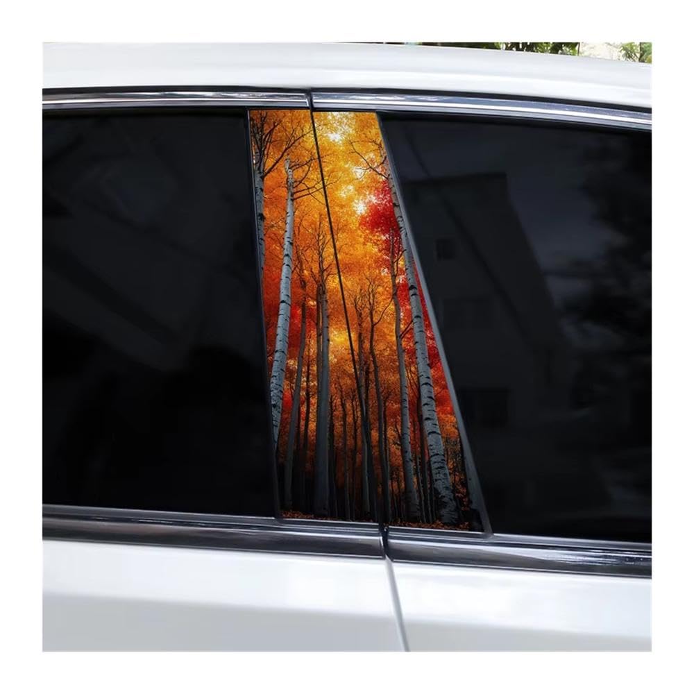 Bertdcx B Green Landscape Stickers Car Window Pillar Stickers Diy Personalized Decorative Stickers Auto Parts(B)