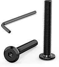 30 Pcs M6 x 40mm Flat Head Screws M6 Hex Socket Cap Screws A2 V2A Stainless Steel Full Thread Black Oxide Socket Cap