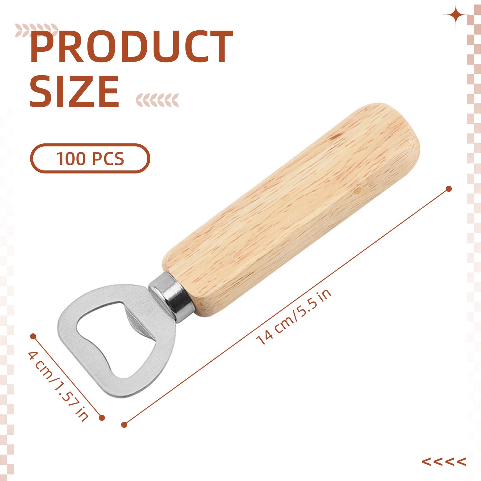 100 Stück Flaschenöffner aus Holz – gravierbarer Bierflaschenöffner, DIY-Geschenk für Hochzeit, Party, Restaurant