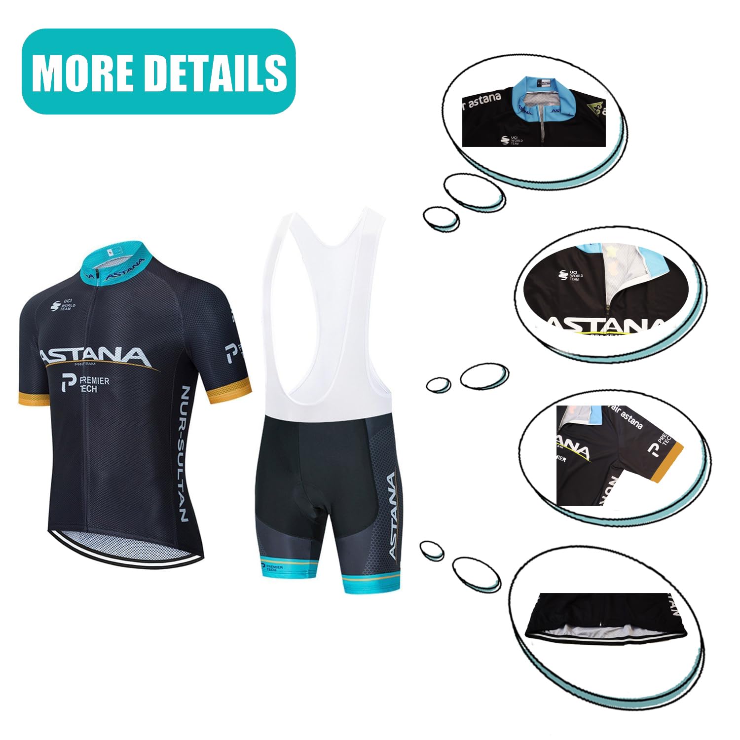 Uomo Abbigliamento Ciclismo Set Professionale Abbigliamento Completo Ciclismo Uomo Estivo per Bici da MTB con Pantaloncini Imbottiti in 9D Gel PAD Traspirante e Rapido Asciugatura (M, Rosso)