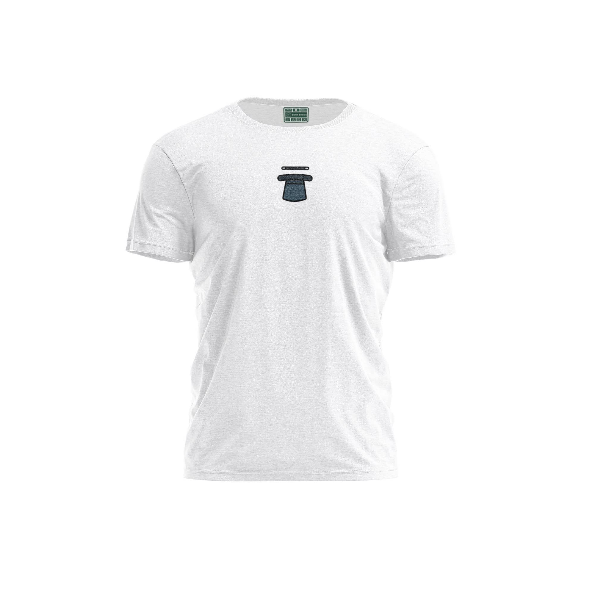 Bona Basics, Digitally Printed, Men's Basic T-Shirt,%100 Cotton, White, Casual, Men's Tops, Size: S