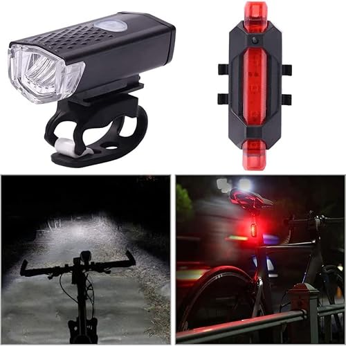 Miniatura 3 de Bike Light Set USB Rechargeable Waterproof LED Bike Headlight Safety Tail Light 2PCS Headlights