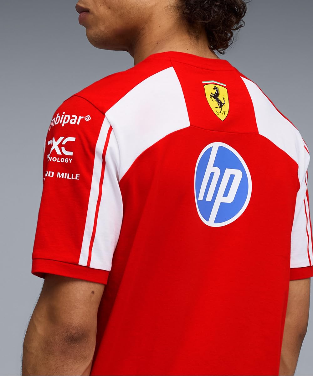 PUMA Scuderia Ferrari F1 2026 Herren Team-T-Shirt - Rot | Alle neuesten Team- und Partnerlogos, Kurzärmel mit Rundhalskragen, Wie zu sehen